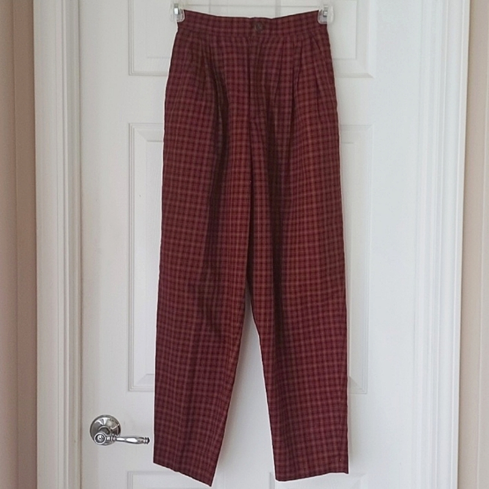 Vintage 80's autograph plaid pants